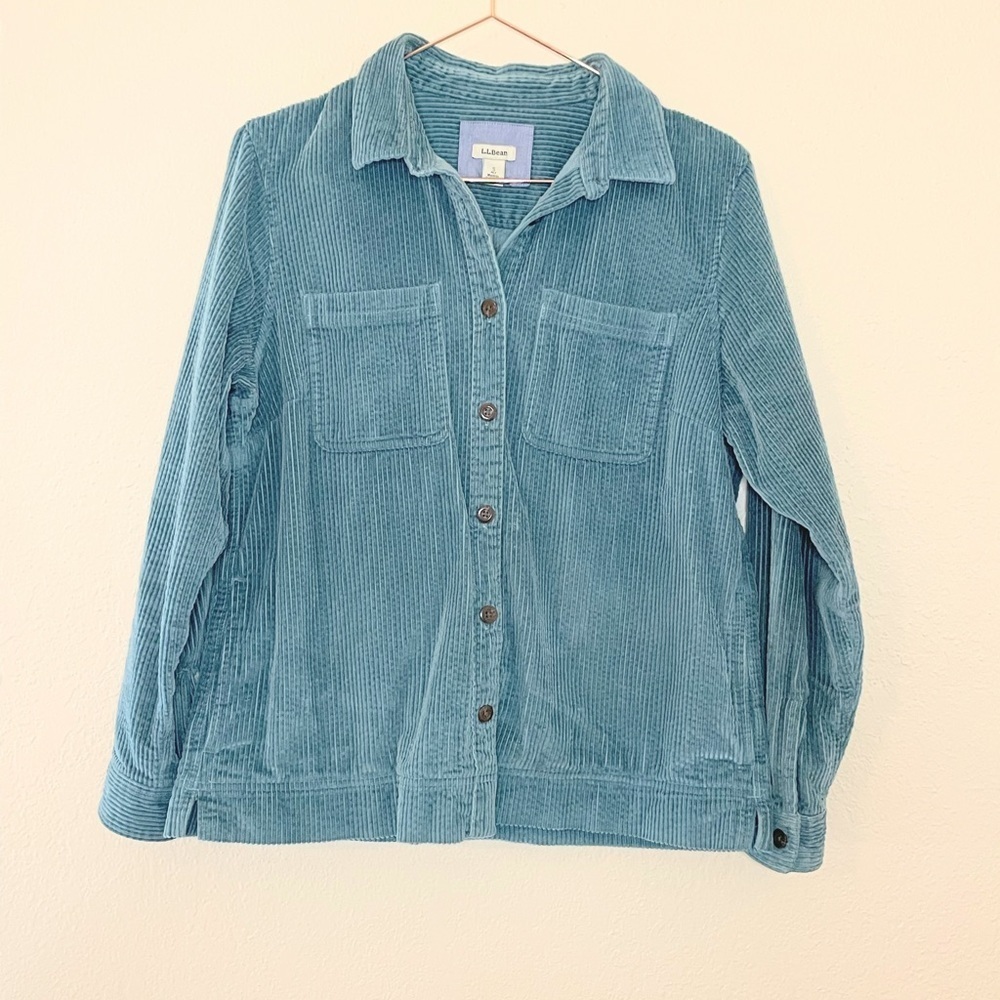 L.L.Bean Blue Corduroy Shacket Shirt Jacket Small Petite